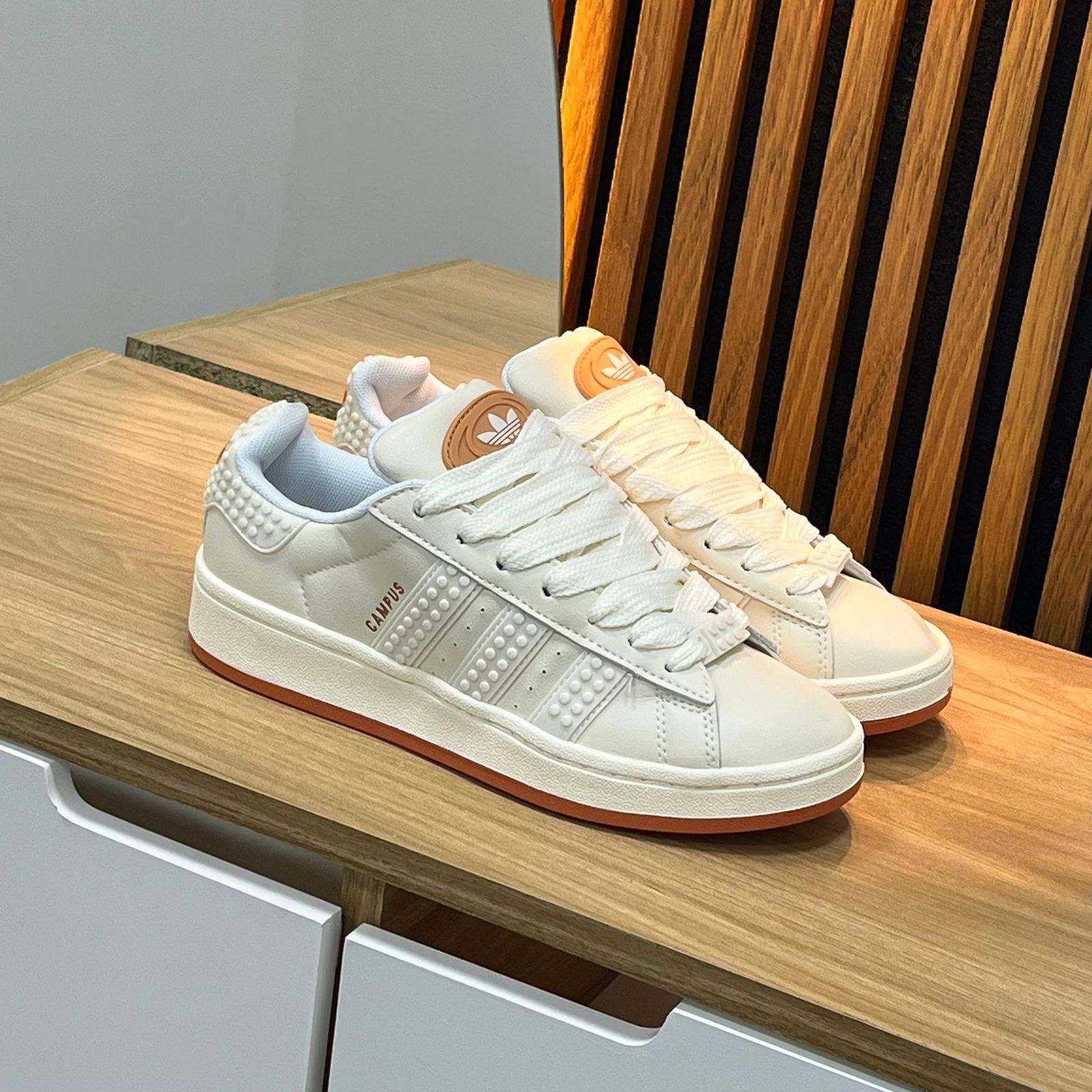 Adidas Campus White & Beige