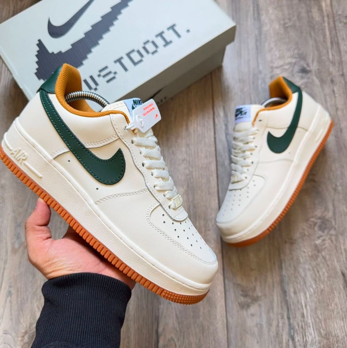 Nike Air Force 1 White Green Orange